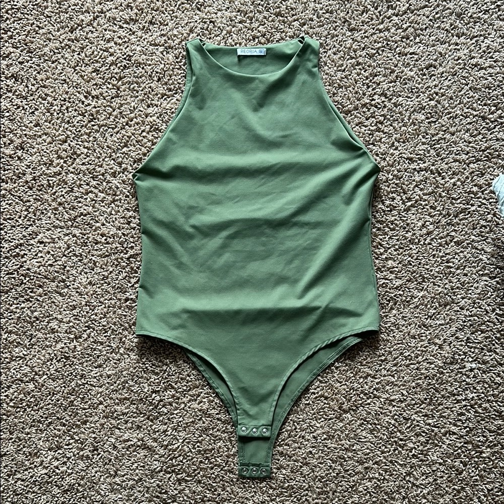 Green Sleeveless Bodysuit